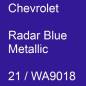 Preview: Chevrolet, Radar Blue Metallic, 21 / WA9018.